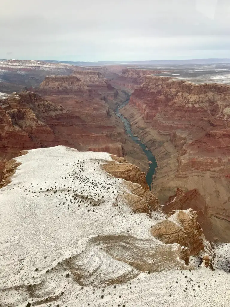 grand canyon with snow