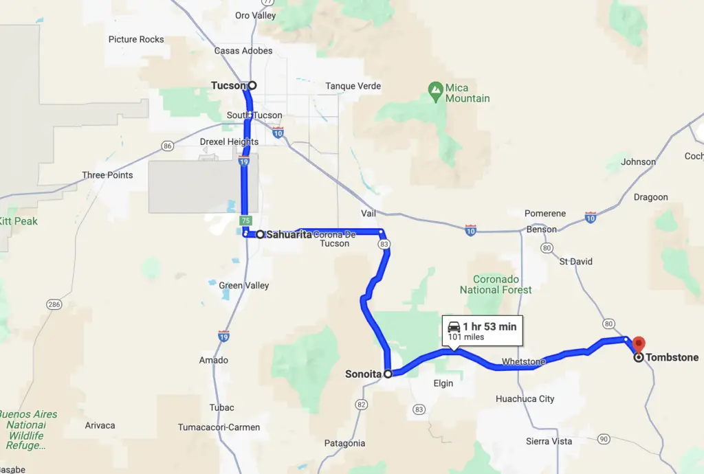 Tucson to Tombstone road trip